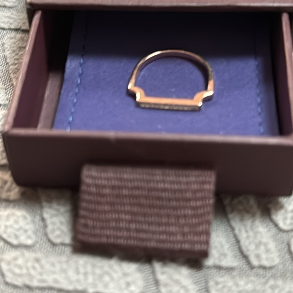 Monica Vinader Signature Ring 18k  Rose Gold Vermeil Pave 5.5 - Picture 3 of 7